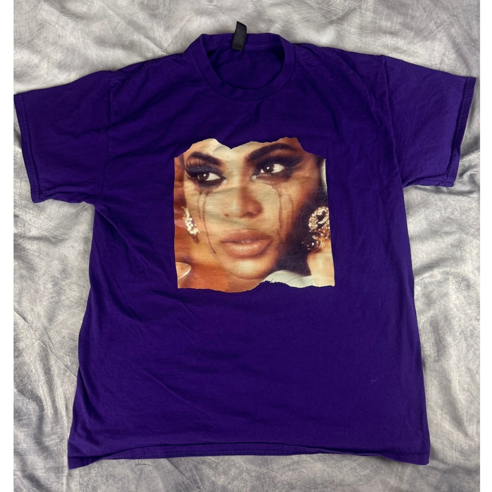 RuPaul Behind The MakeUp Purple Graphic Tee Shirt Gildan Large Drag Race LGBTQ